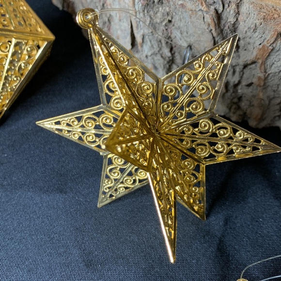 SET OF 9 VTG gold tone metal filagree ECKARTINA Christmas ornaments West Germany - Picture 10 of 17
